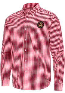 Antigua Atlanta United FC Mens Red Ellis Long Sleeve Dress Shirt