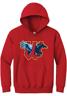 Summit Sportswear Wichita Wind Surge Youth Red Primary Logo Long Sleeve Hoodie