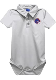 Vive La Fete Boise State Broncos Baby White Team Short Sleeve One Piece Polo
