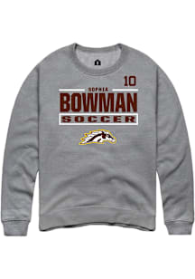Sophia Bowman Western Michigan Broncos Mens Grey NIL Stacked Box Player Crew
