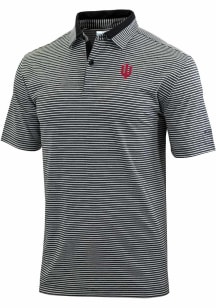 Mens Indiana Hoosiers Black Columbia Heat Seal Golden Hills Short Sleeve Polo Shirt