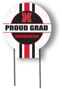 White Nebraska Cornhuskers Grad graduation graphic Yard Sign
