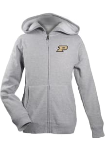 Youth Grey Purdue Boilermakers Henry Long Sleeve Full Zip Jacket