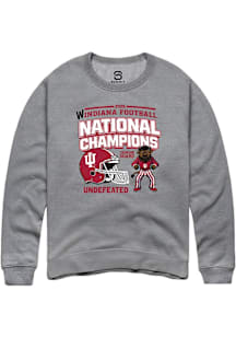 Summit Sportswear Indiana Hoosiers Mens Graphite Headlines 2025 National Champions Long Sleeve Cre..