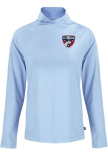 Cutter and Buck FC Dallas Womens Light Blue Coastline Eco Funnel Neck Crew Sweatshirt