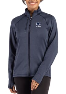 Womens Penn State Nittany Lions Navy Blue Cutter and Buck Alumni Peshastin Long Sleeve Full Zip Ja..