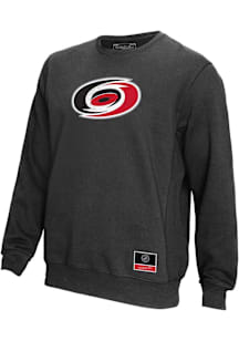 Mitchell and Ness Carolina Hurricanes Mens Charcoal Logo Slap Long Sleeve Crew Sweatshirt