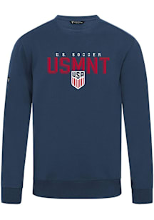 Levelwear USMNT Mens Navy Blue Zane Carve Long Sleeve Crew Sweatshirt