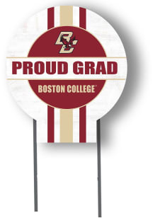 Boston College Eagles KH Sports Fan 20x20 Circle Yard Sign with Stakes Proud Grad Yard Sign - Whit..