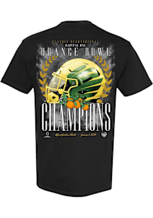 Something Inked Oregon Ducks Black 2026 Orange Bowl Champions Vintage Short Sleeve T Shirt