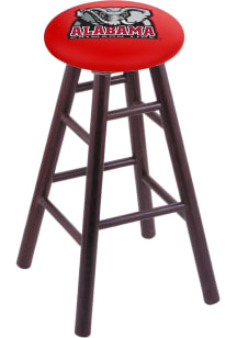 Alabama Crimson Tide Elephant  Round Cushion Oak Pub Stool - Brown