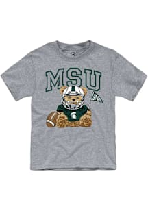 Summit Sportswear Michigan State Spartans Youth Grey Bear Necessities Short Sleeve T-Shirt