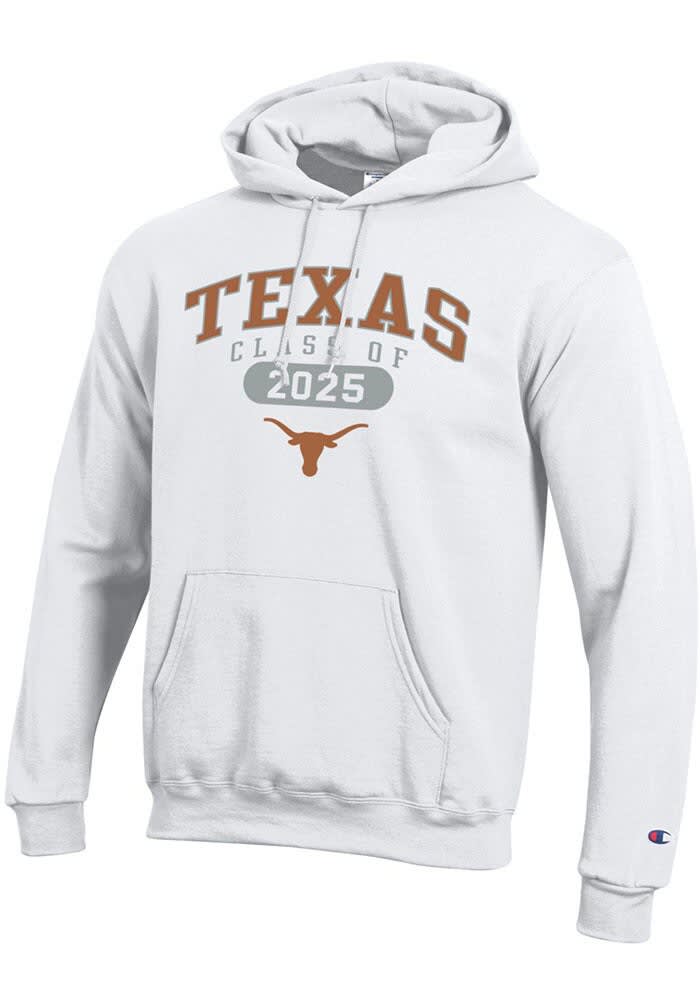 Champion Texas Longhorns Mens White Class of 2025 Powerblend