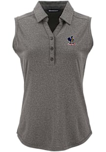 Cutter and Buck Delaware Fightin' Blue Hens Womens Black Vault Forge Eco Polo Shirt