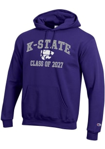 Mens K-State Wildcats Purple Champion Font Class of 2027 Powerblend Hooded Sweatshirt