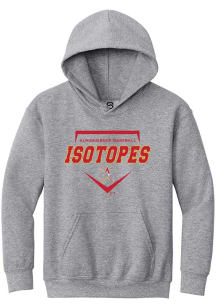 Summit Sportswear Albuquerque Isotopes Youth Grey Homeplate Long Sleeve Hoodie