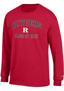 Mens Rutgers Scarlet Knights Red Champion Class of 2025 Text Jersey Tee