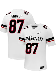 Gavin Grover Nike Mens White Cincinnati Bearcats Football NIL Name And Number Football Jersey