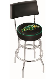 North Dakota State Bison Double-Ring Swivel with Back Pub Stool - Black