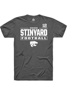 Serious Stinyard Rally Mens Dark Grey K-State Wildcats NIL Stacked Box Player T Shirt