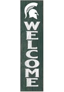 KH Sports Fan Michigan State Spartans Porch Leaner Design Sign - Green