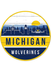 Yellow Michigan Wolverines Uscape Circle Sign Sign