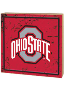 KH Sports Fan Ohio State Buckeyes Rusted Block Sign