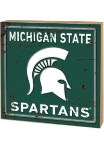KH Sports Fan Michigan State Spartans Rusted Block Sign