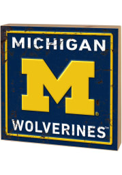 KH Sports Fan Michigan Wolverines Rusted Block Sign