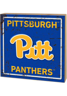 KH Sports Fan Pitt Panthers Rusted Block Sign