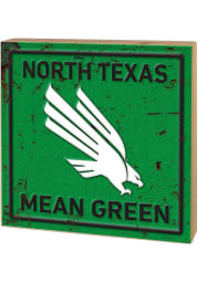 KH Sports Fan North Texas Mean Green Rusted Block Sign