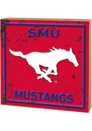 KH Sports Fan SMU Mustangs Rusted Block Sign