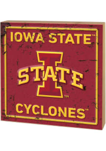 KH Sports Fan Iowa State Cyclones Rusted Block Sign