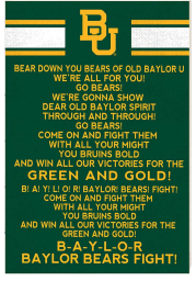KH Sports Fan Baylor Bears Fight Song Sign