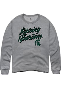 Summit Sportswear Michigan State Spartans Mens Graphite RAISING MASCOTS Long Sleeve Crew Sweatshir..