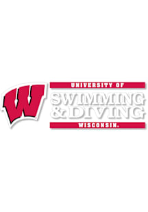 Wisconsin Badgers 6x2 Swim Dive Auto Decal - Red