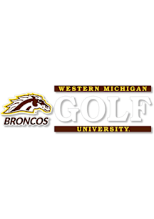 Western Michigan Broncos 6x2 Golf Auto Decal - Brown