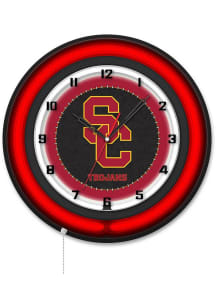 Black USC Trojans 19in Neon Wall Clock