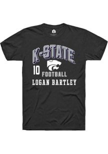 Logan Bartley Rally Mens Black K-State Wildcats NIL Arch Logo Player T Shirt