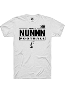 Nathan Nunnn Cincinnati Bearcats White Football NIL Stacked Box Short Sleeve Player T Shirt