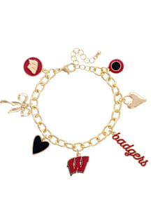 Wisconsin Badgers Enamel Icons Charm Womens Bracelet