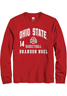 Brandon Noel Ohio State Buckeyes Red NIL Arch Logo Long Sleeve Player T Shirt