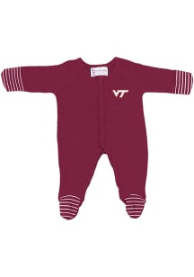 VA TECH Inf MAROON Striped Footie PJ