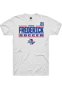 jordan frederick Rally Mens White Tulsa Golden Hurricane NIL Stacked Box Player T Shirt