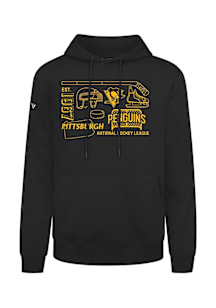 Levelwear Pittsburgh Penguins Mens Black Podium Campaign Long Sleeve Hoodie
