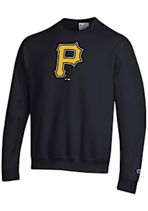 Champion Pittsburgh Pirates Mens Black Powerblend Long Sleeve Crew Sweatshirt