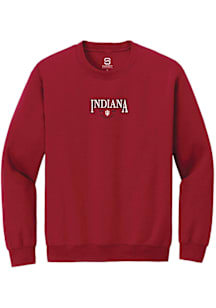 Summit Sportswear Indiana Hoosiers Mens Crimson Embroidered Long Sleeve Crew Sweatshirt