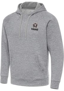 Antigua Inter Miami CF Mens Grey 2025 Cup Champions Victory Long Sleeve Hoodie