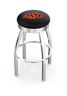 Oklahoma State Cowboys 3 Ring Chrome Seat Pub Stool - Silver