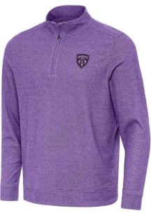 Antigua Louisville City FC Mens Purple Subtle Long Sleeve Qtr Zip Pullover